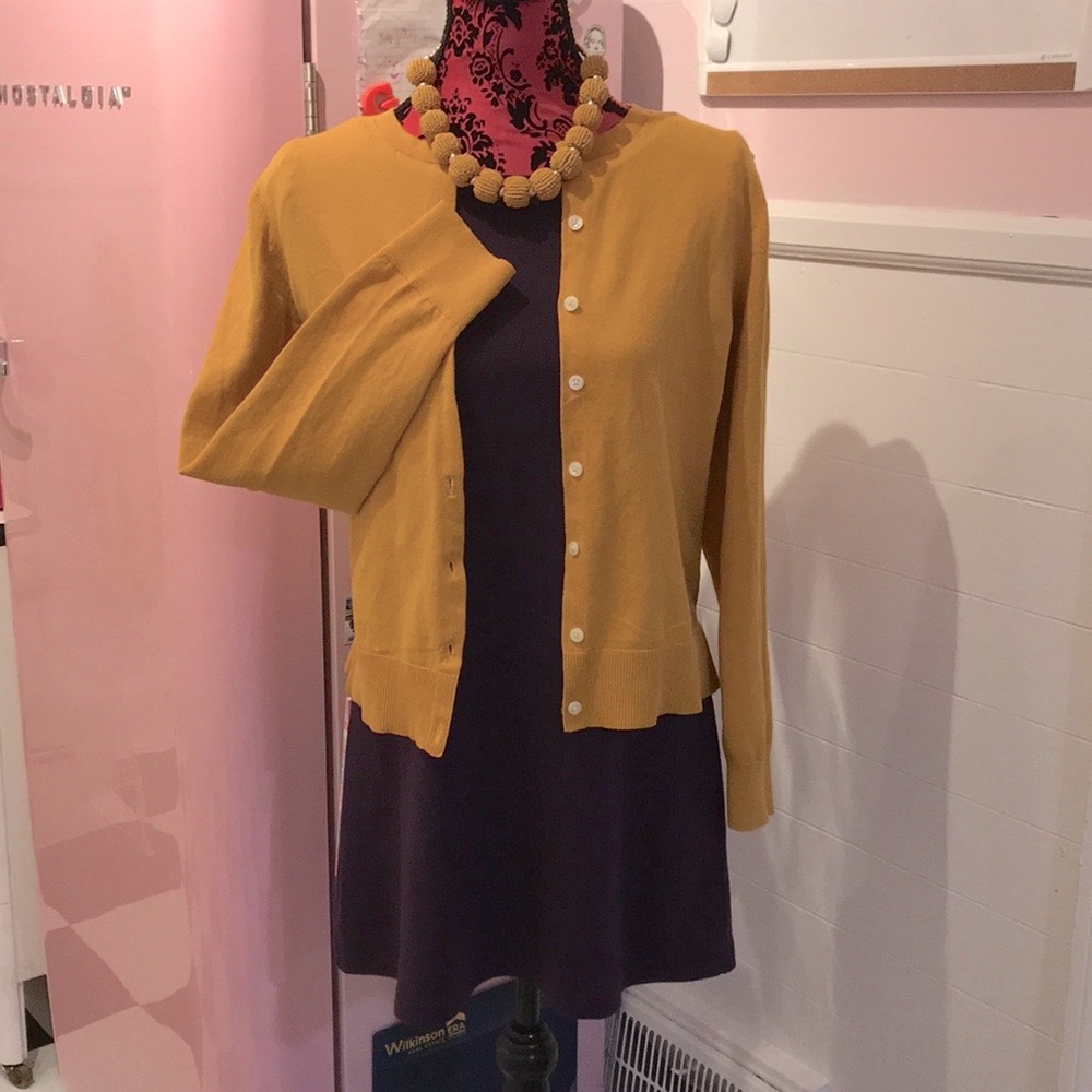 Eggplant puff sleeve mini dress